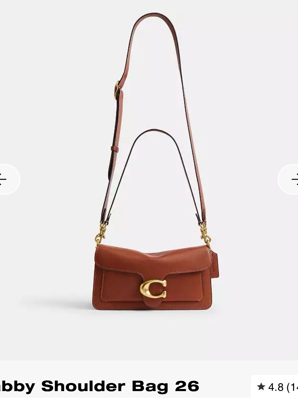 Coach Tabby Shoulder Bag In Saddle Brown Leather